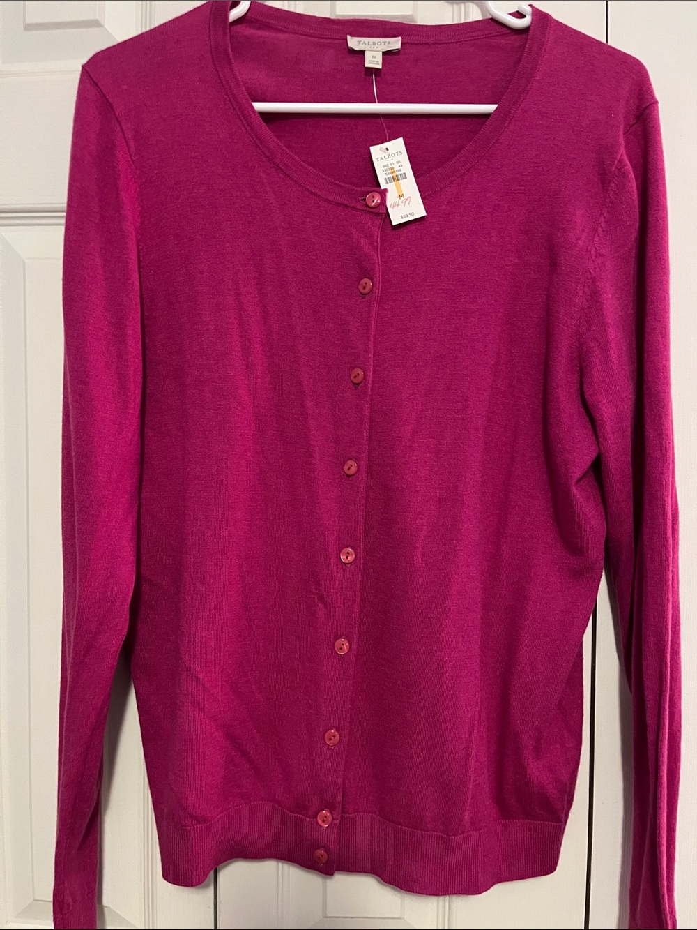 Talbots Women's Fuchsia Button-Front Cardigan